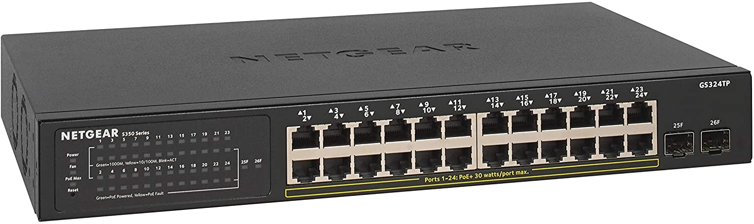 NETGEAR 26-Port PoE Gigabit Ethernet Smart Switch (GS324TP)