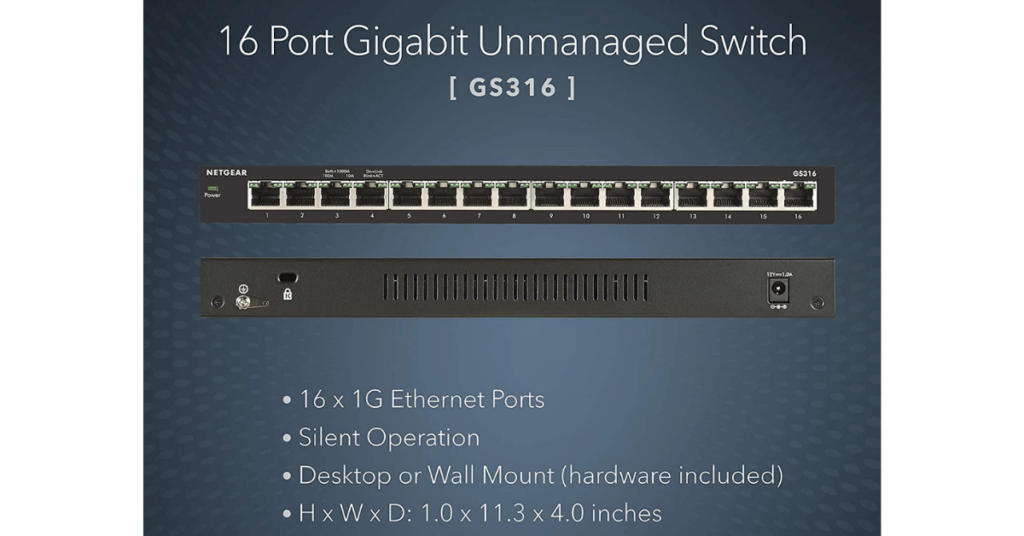 netgear 16-port gigabit ethernet unmanaged switch (gs316) review